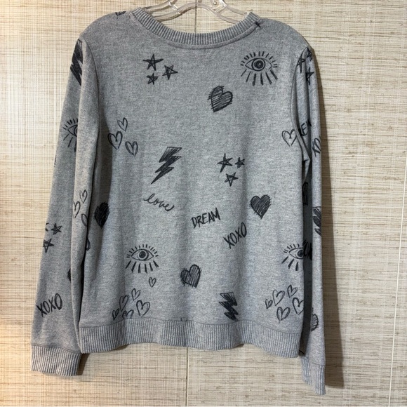 BumbleBella by Jill Martin Women's Top Sweater Sz XS Graphic Grey A617016 - Picture 3 of 11